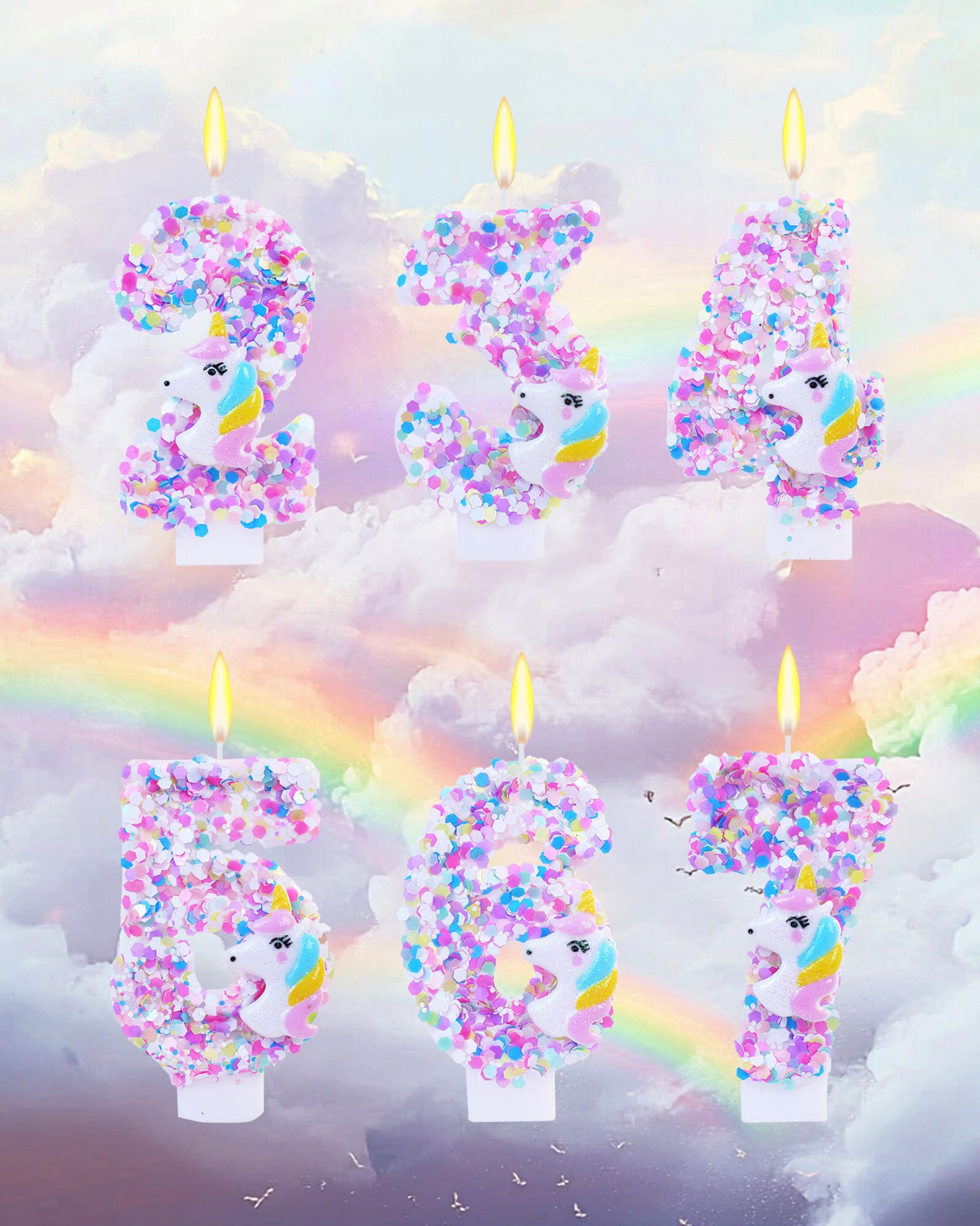 Fauaoy unicorn candles brighten birthdays for imaginative party themes.