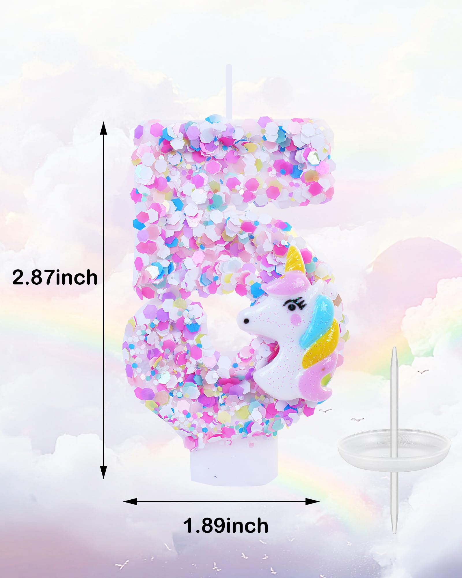 Fauaoy unicorn-themed birthday candles bring colorful sparkle to desserts.