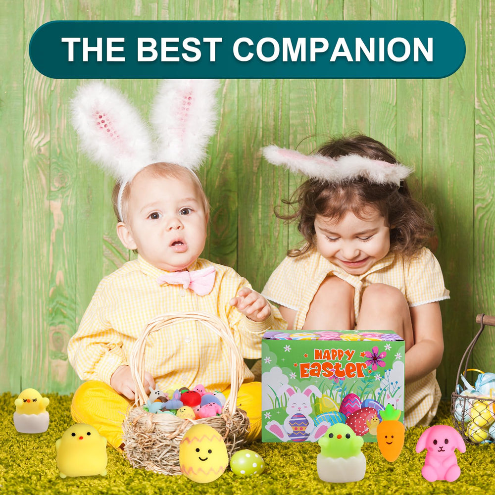 FauKait Easter Mochi Squishy Toys easy-clean materials support everyday use.
