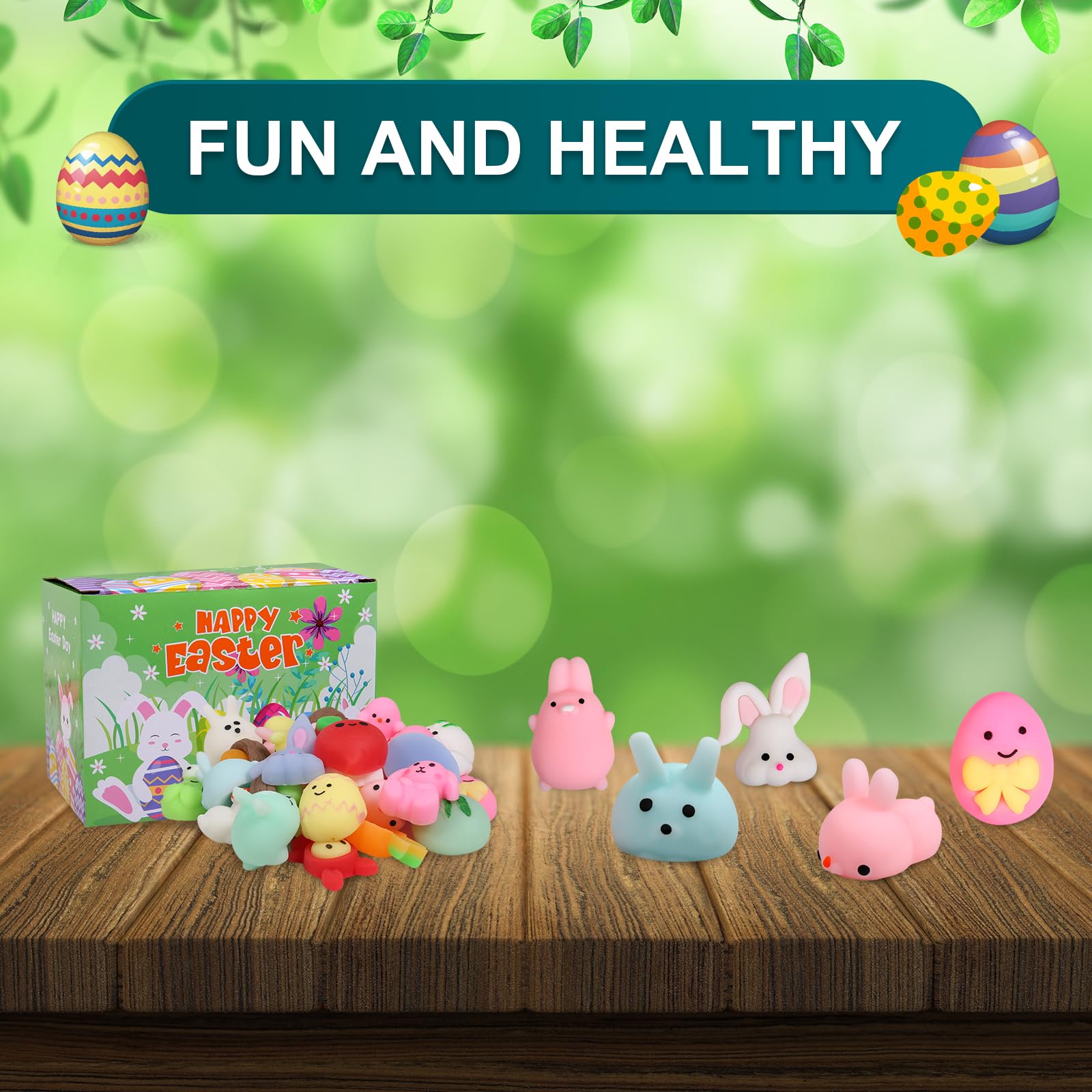FauKait Easter Mochi Squishy Toys soft textures promote tactile fun and focus.