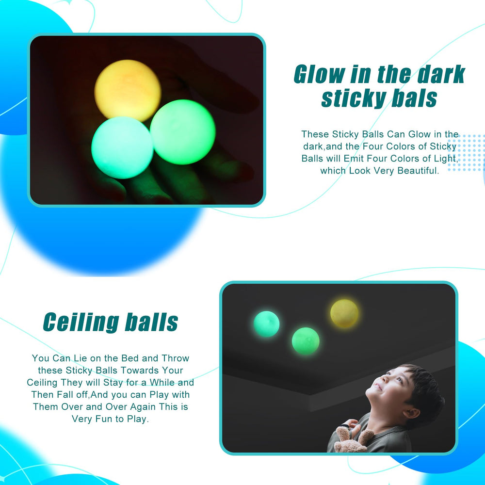 Close-up of FauKait Lumi Balls showing sticky surface texture for ceiling play.