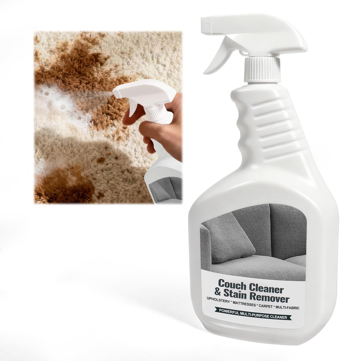 FAVIRZCE couch cleaner spray bottle enables quick stain removal from fabric upholstery