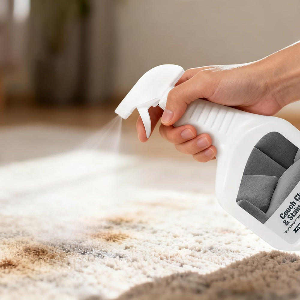 FAVIRZCE multi surface upholstery cleaner used on sofas, chairs, and curtains