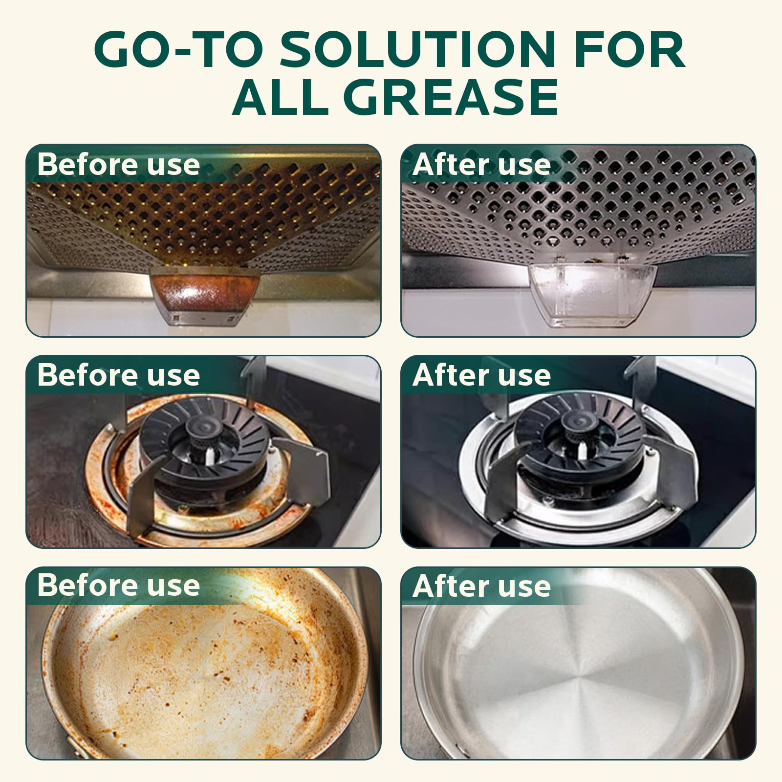 FAVIRZCE range hood cleaner foam for multiple kitchen surfaces
