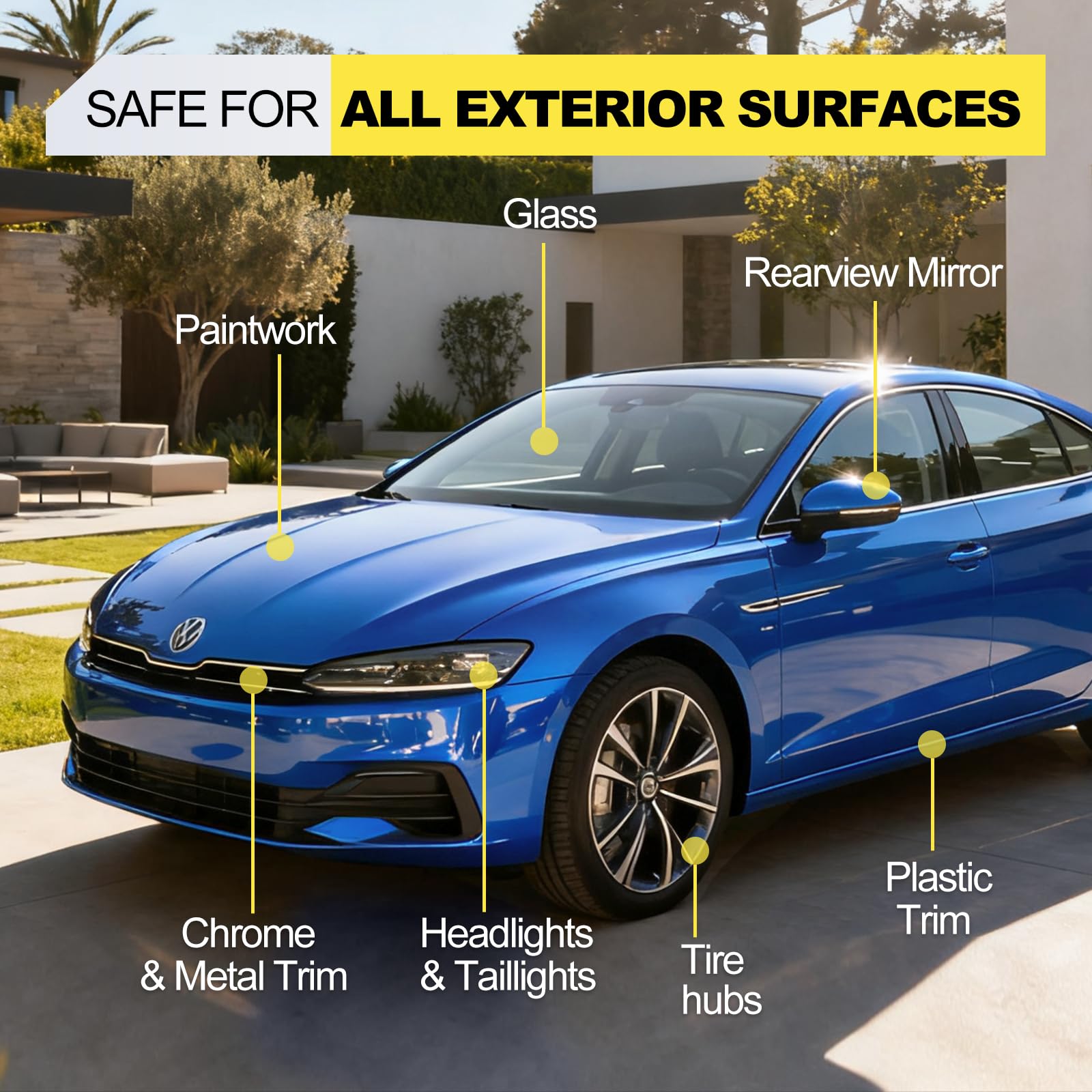 FAVIRZCE safe for all exterior surfaces including glass and plastics