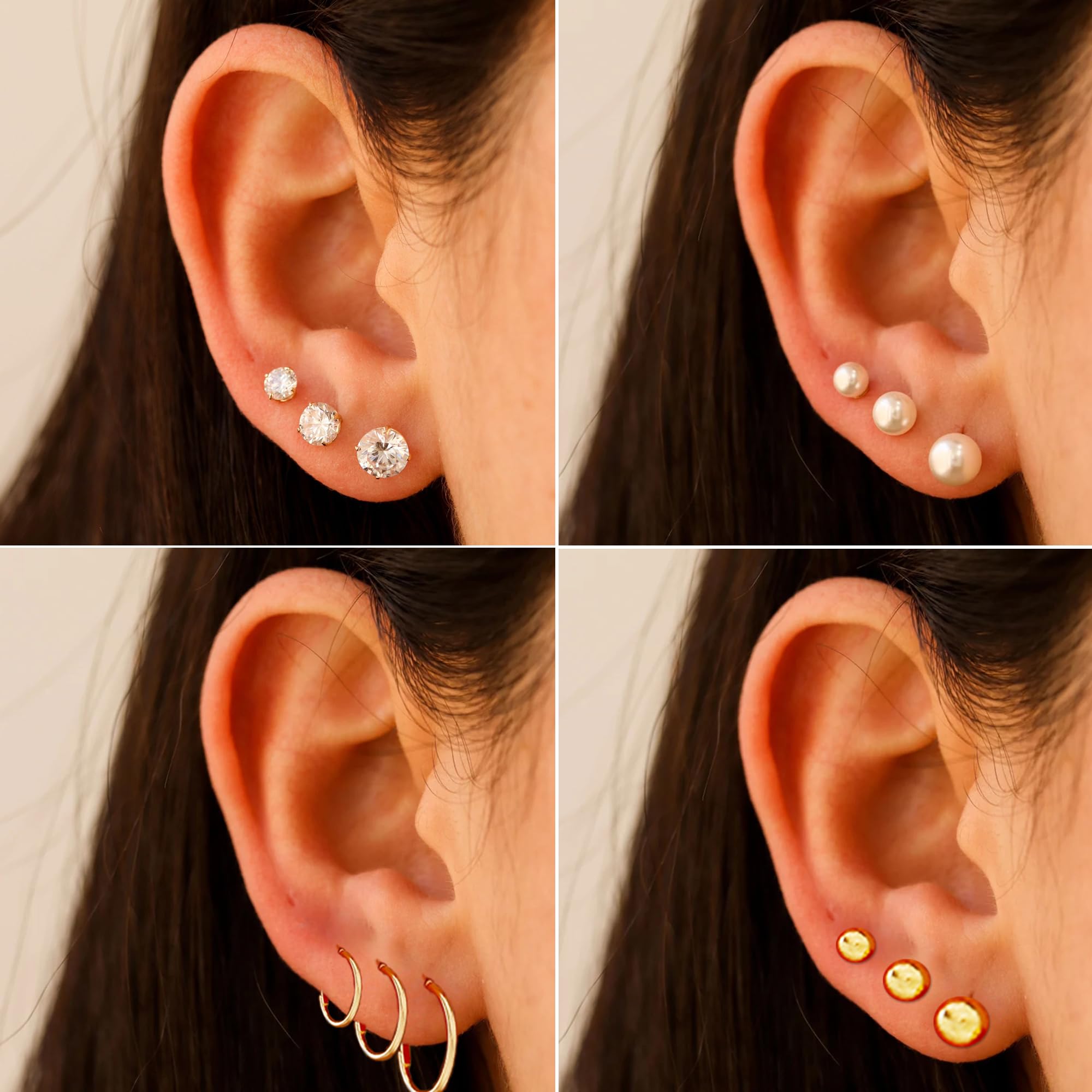 FAXHION stud earrings—lightweight comfort with secure fit for all-day wear