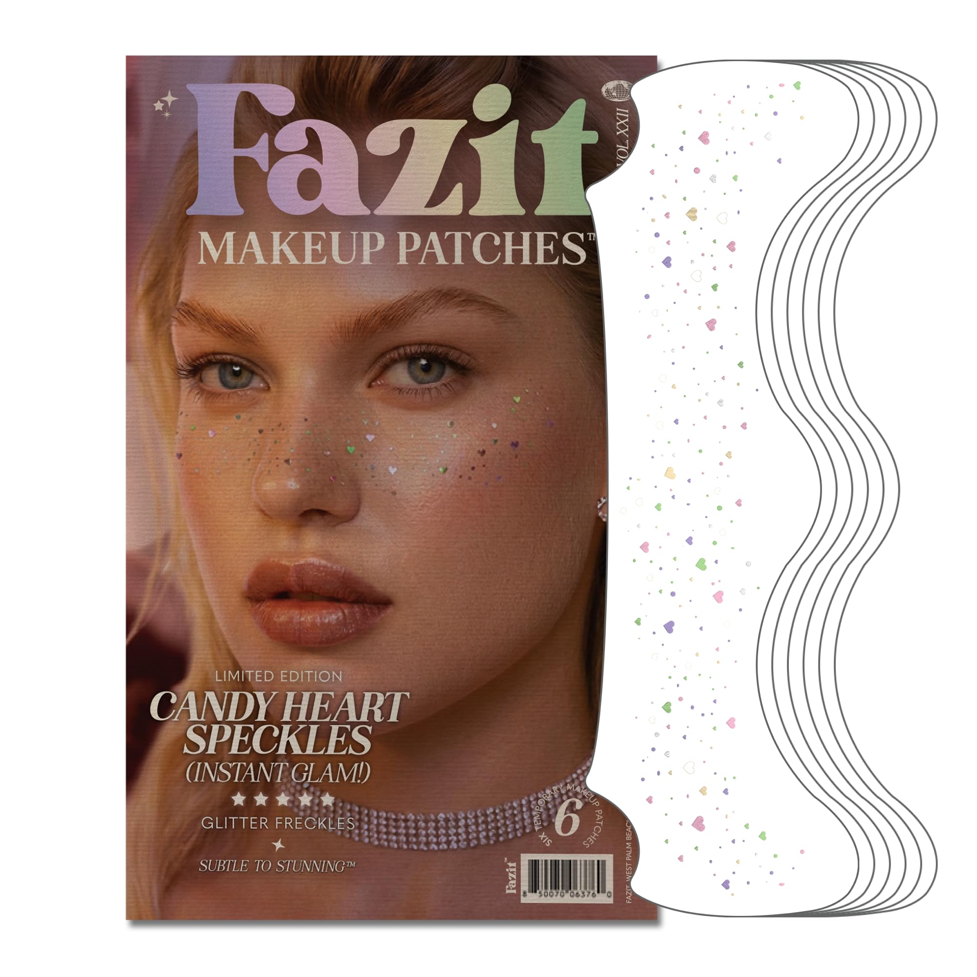 Fazit makeup patches candy heart speckles on skin for a playful, natural glow