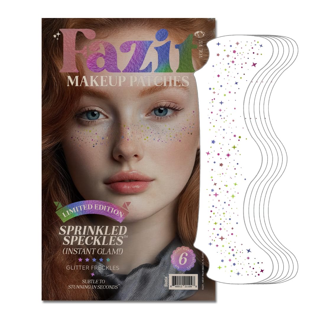 Fazit makeup patches sprinkled speckles close-up for festival sparkle