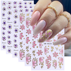 FBABFBUO gold-edge decals versatile design for easy decorative nails