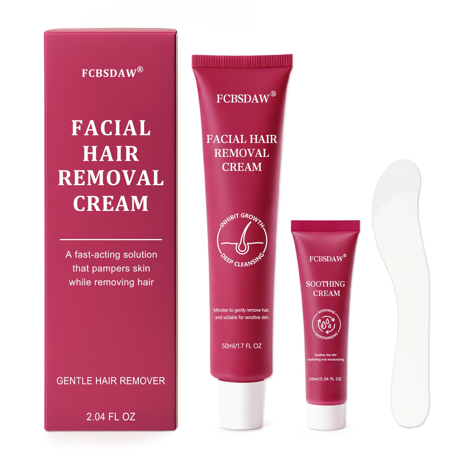 FCBSDAW facial hair removal cream bottle for fast, gentle results