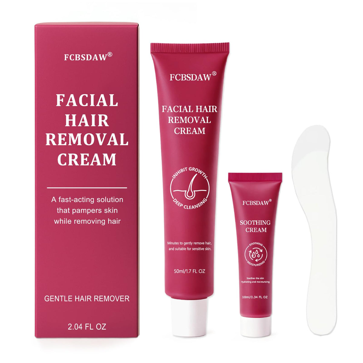 FCBSDAW facial hair removal cream bottle for fast, gentle results