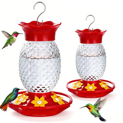 Fchstaer pineapple glass hummingbird feeder with six ports attracts hummingbirds