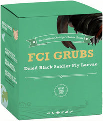 FCI Grubs dried BSFL bag close-up showing resealable packaging for easy storage