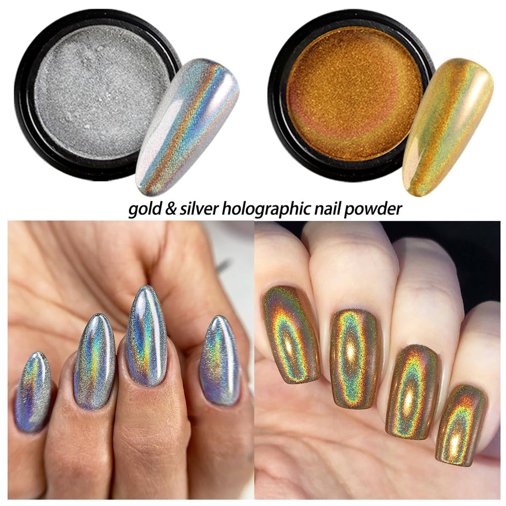 Fcozpjk holographic silver powder creates luminous shifting accents.