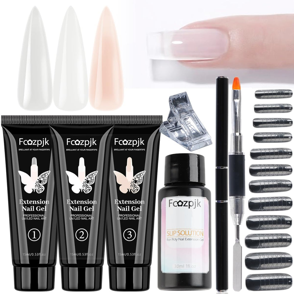 Fcozpjk poly extension gel clear for seamless lengthening at home