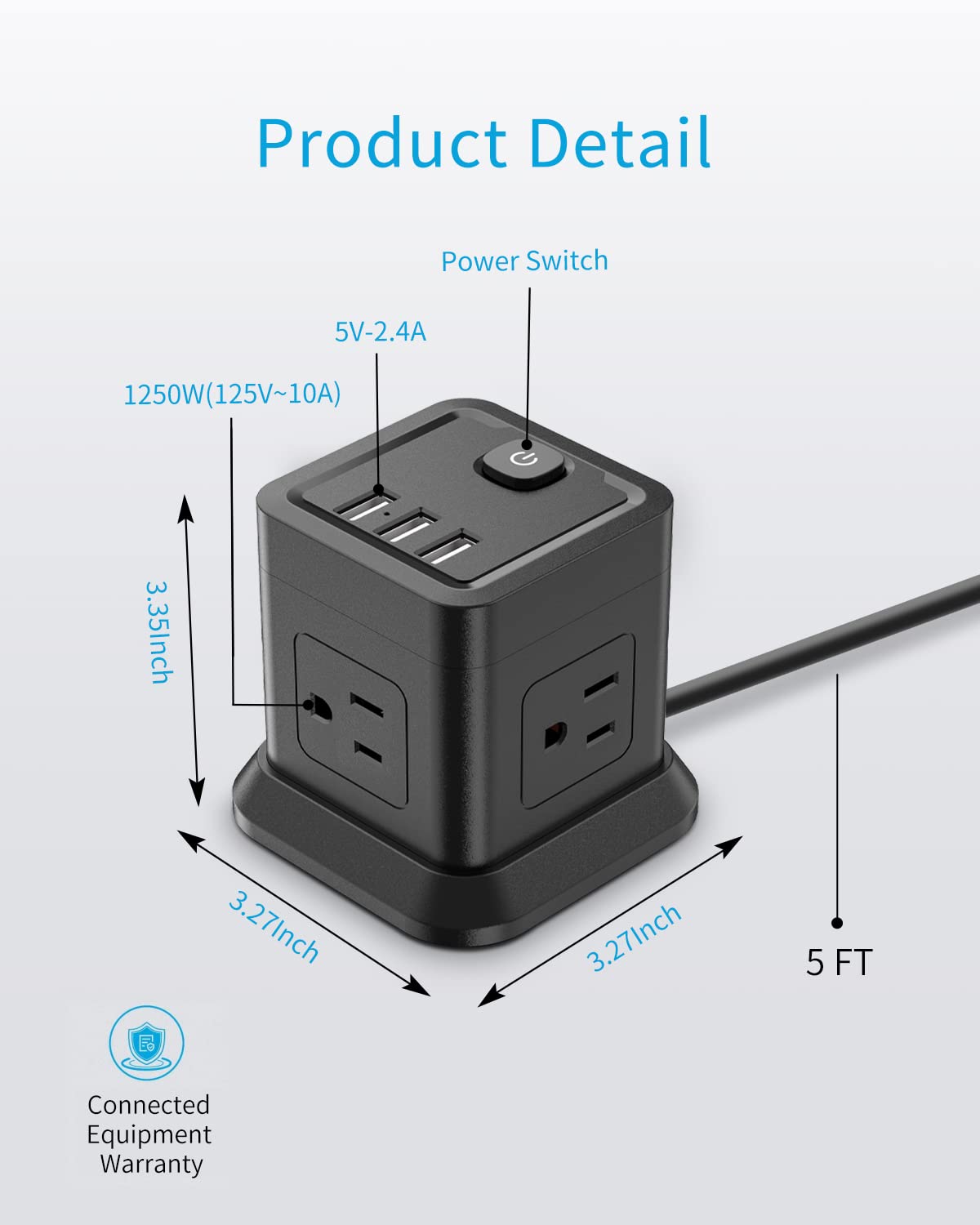 FDTEK power switch provides quick on/off control.