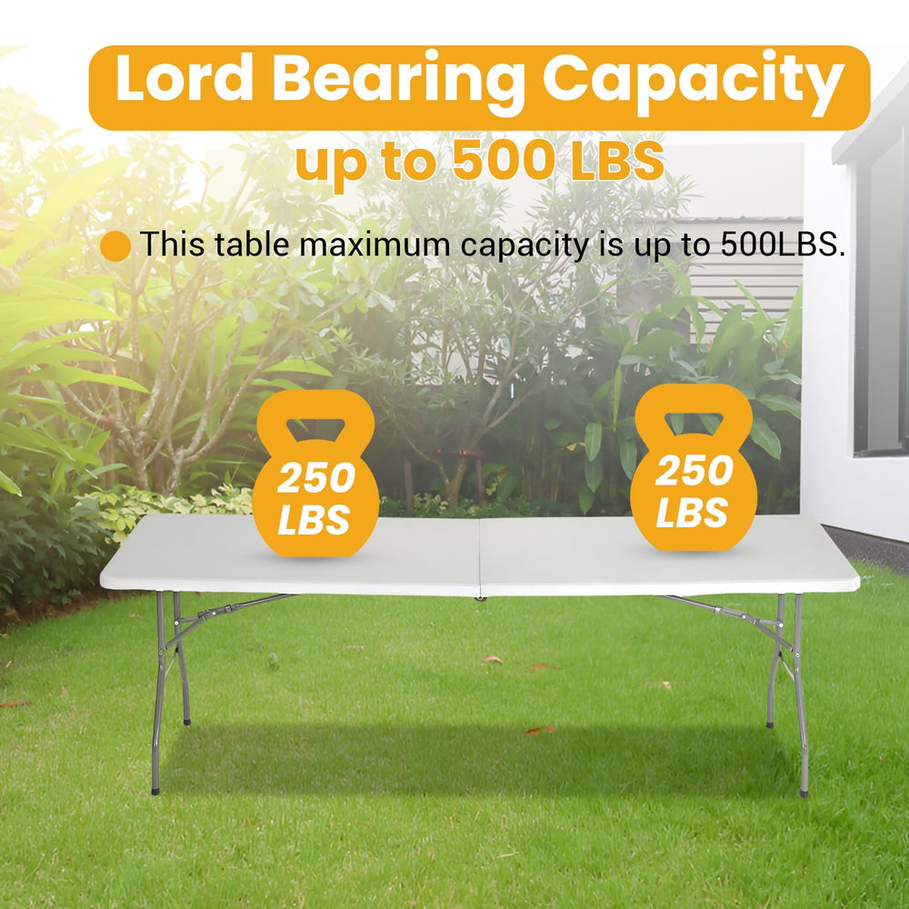 FDW 6FT folding table powder-coated legs provide stable support