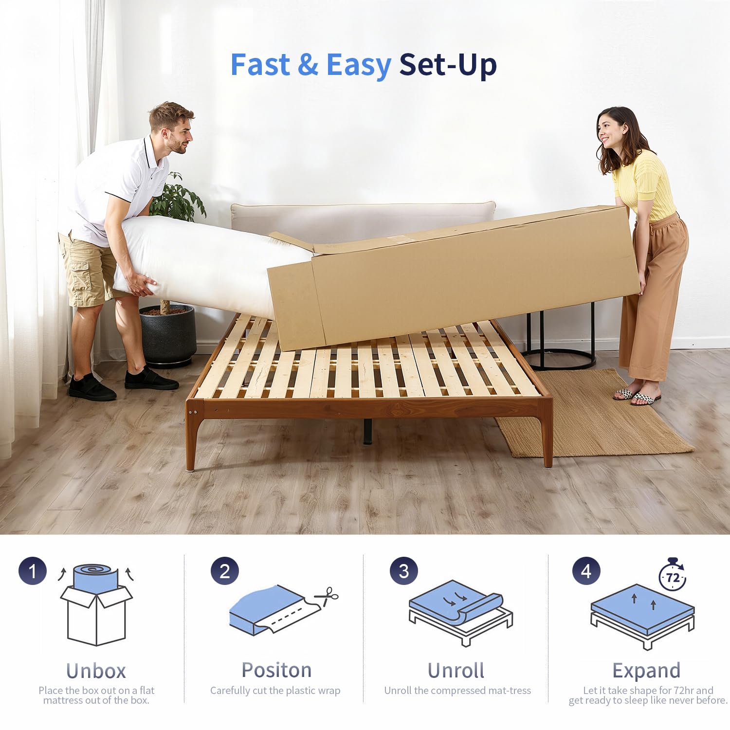 FDW 6in twin mattress in a box ready to unbox and expand
