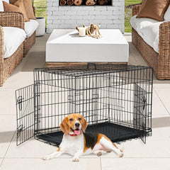 FDW 36-inch folding metal wire crate designed for durability and airflow.