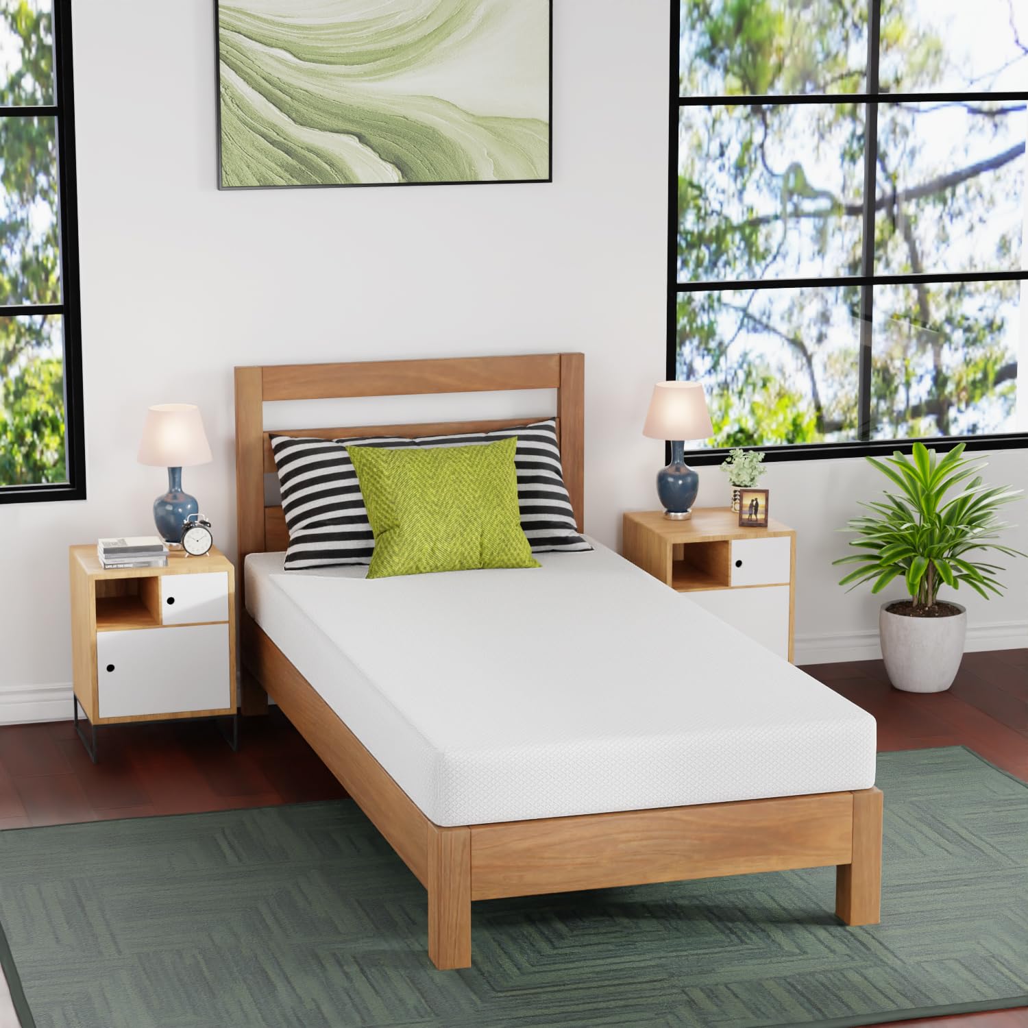 FDW Twin XL mattress with ventilated gel foam for cooling comfort