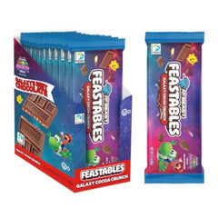 Feastables MrBeast Galaxy bar wrapped, ideal for sharing during family movie nights and celebrations.