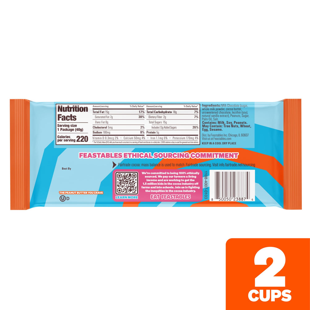 Feastables MrBeast peanut butter cups milk chocolate close-up with creamy center