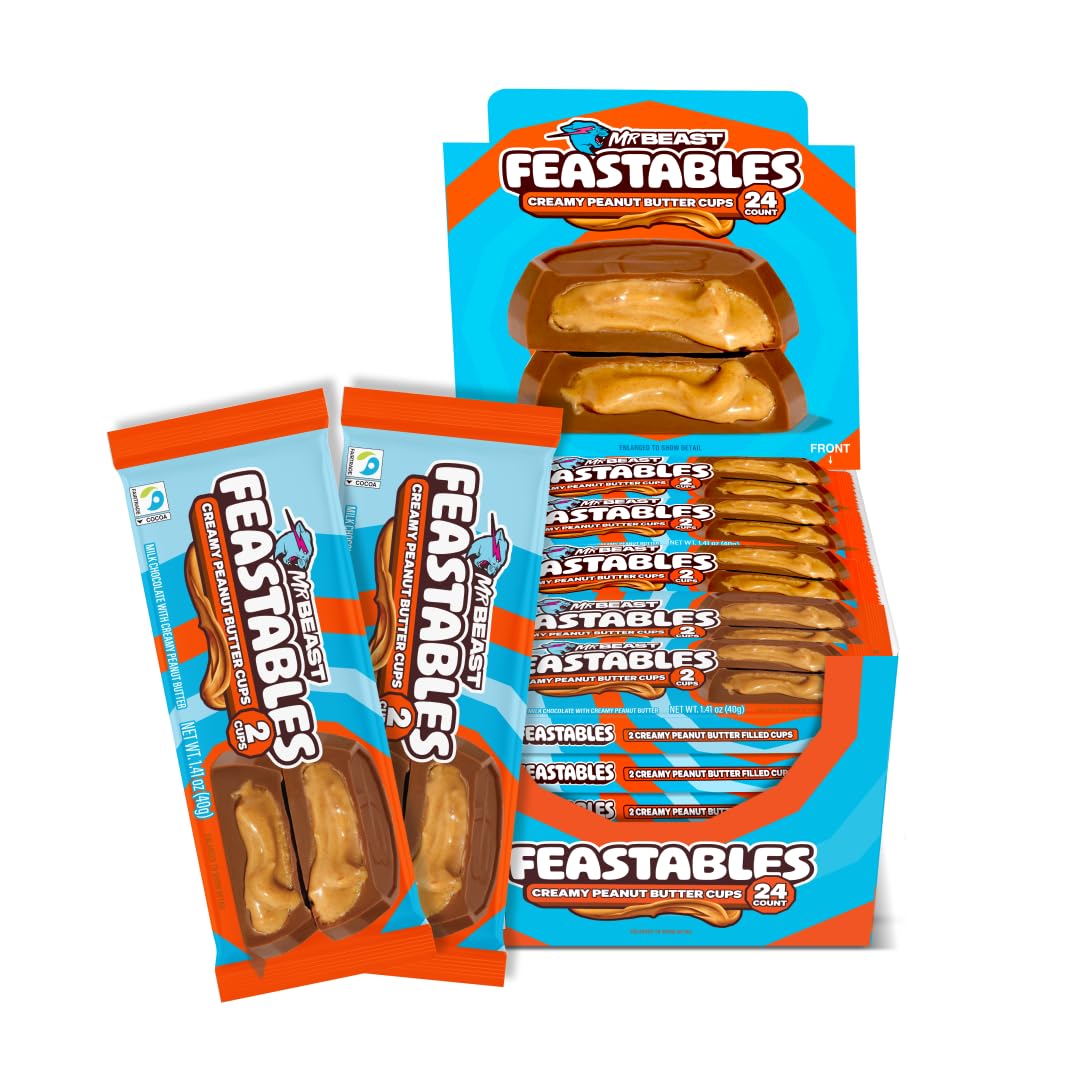 Feastables MrBeast peanut butter cups unwrapped for quick on-the-go snacking