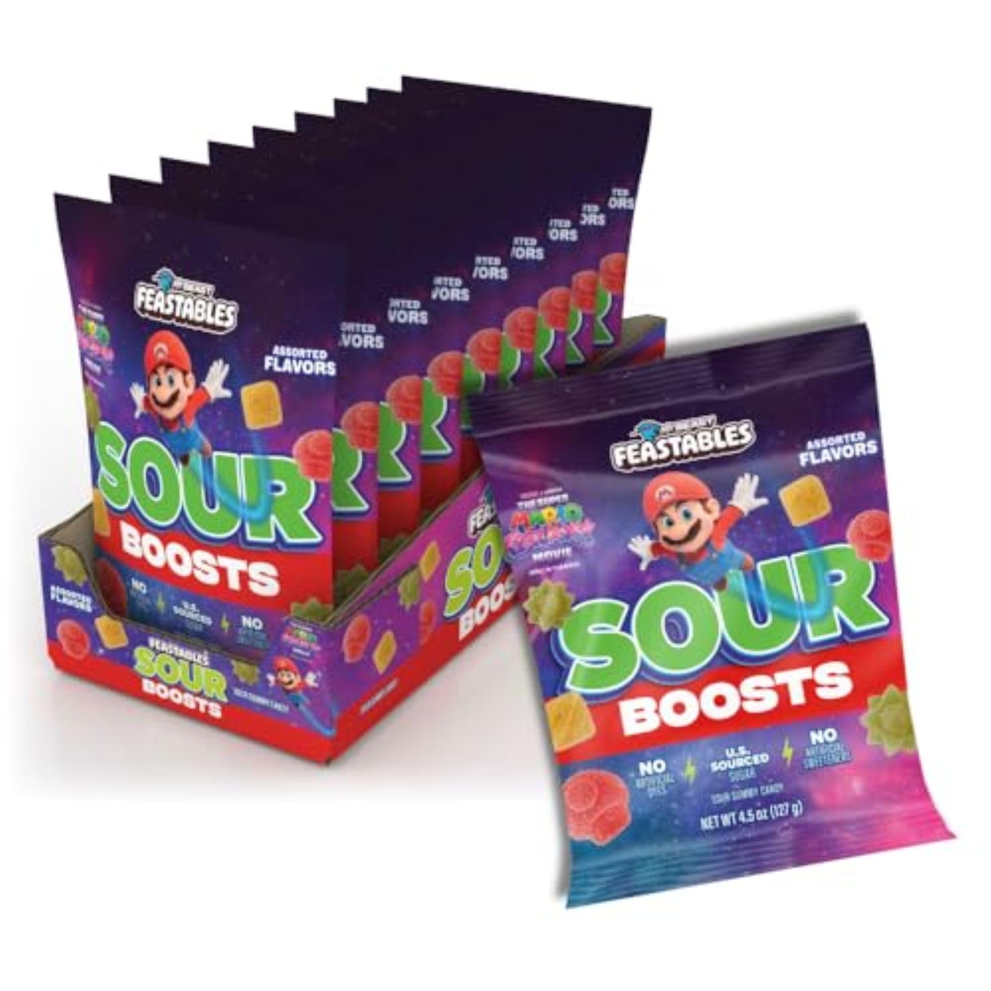 Feastables MrBeast Sour Boosts stars gummies deliver bold watermelon flavor for movie nights