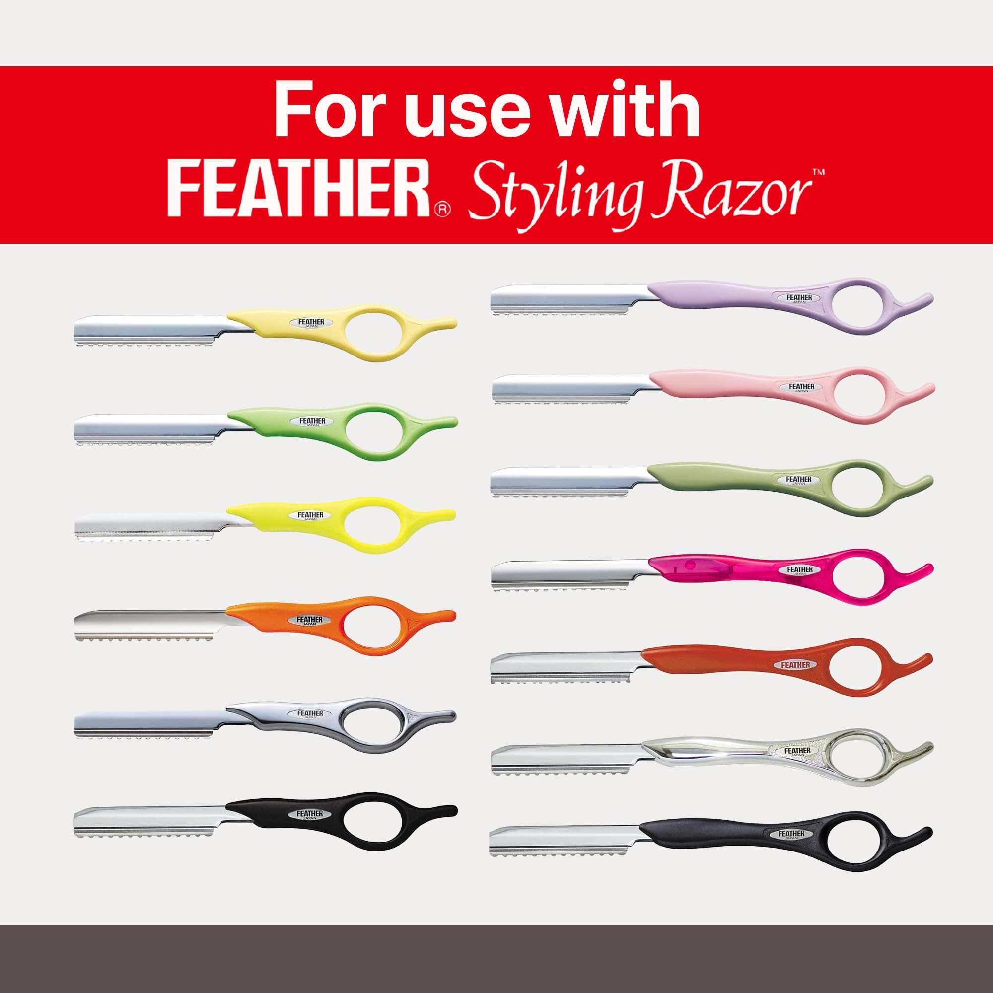 Feather blades used during haircut to create texture and thinning effects.