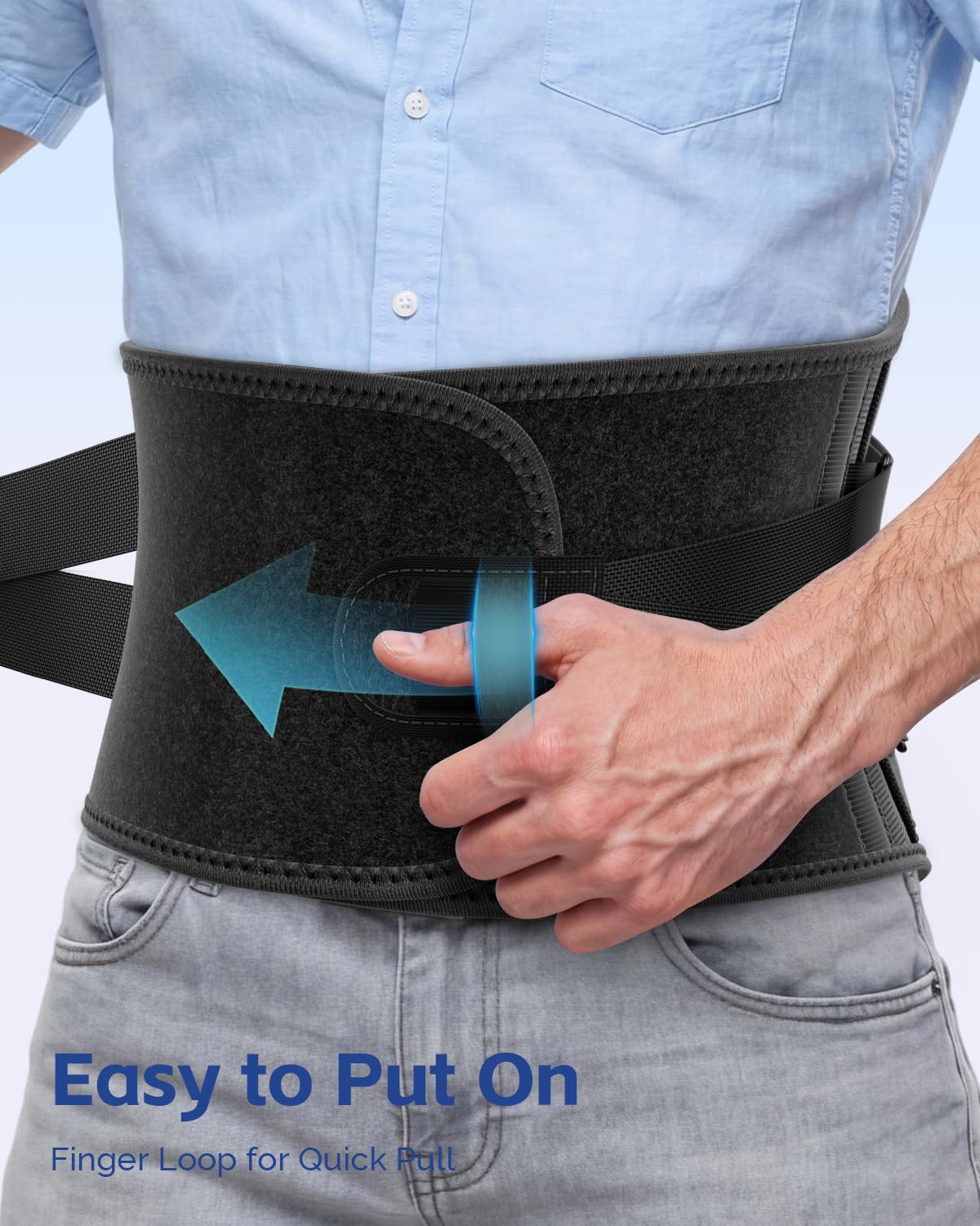 FEATOL back brace ready for work and daily tasks with secure support.