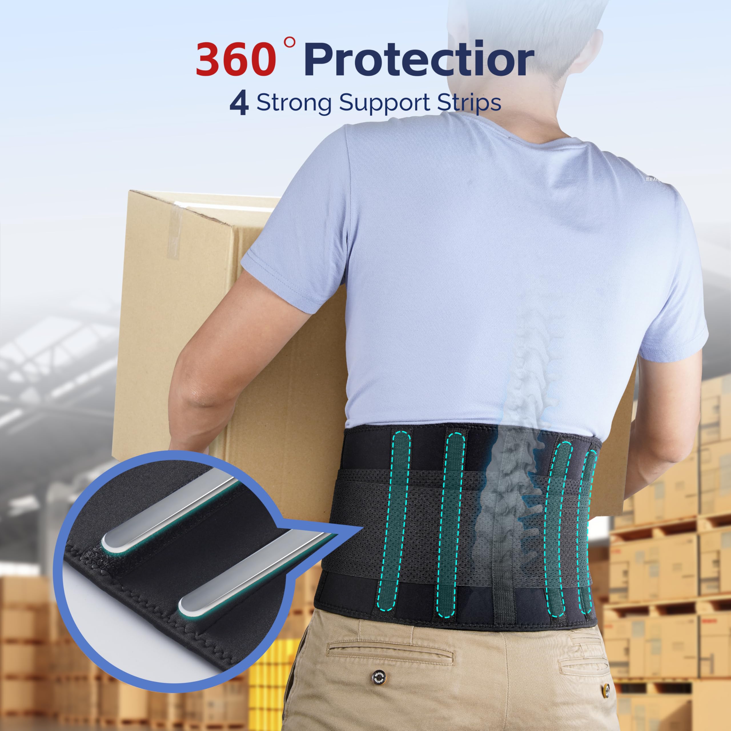 FEATOL back brace for long hours of sitting or standing