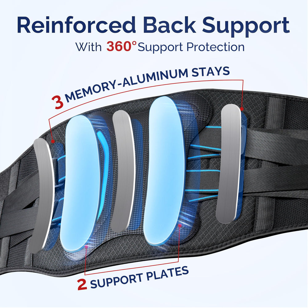FEATOL back support lumbar belt adjustable snug-fit with breathable fabric.