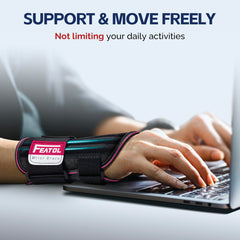 FEATOL Night support wrist brace with removable splint for overnight comfort.