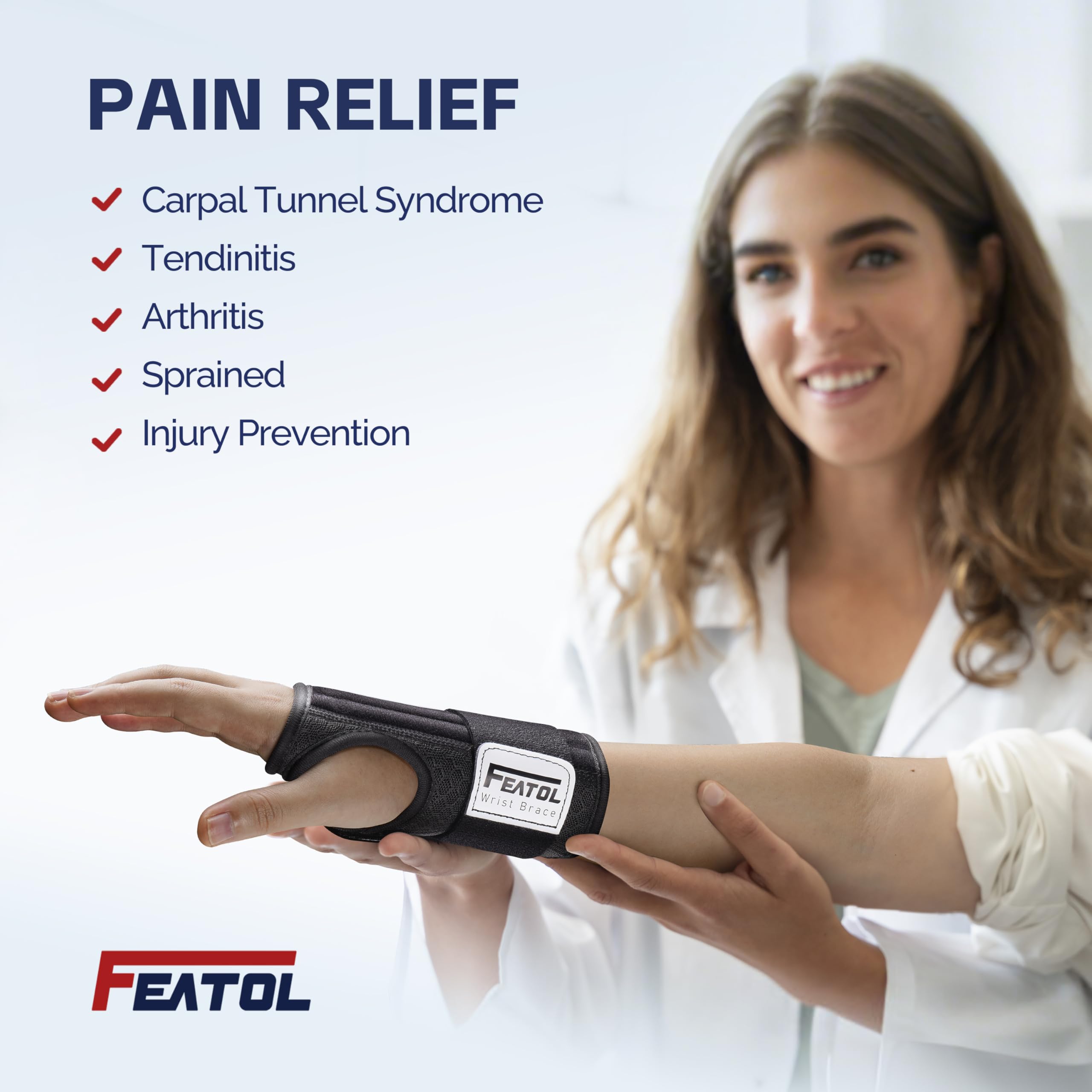 FEATOL breathable air mesh fabric keeps wrists cool during wear