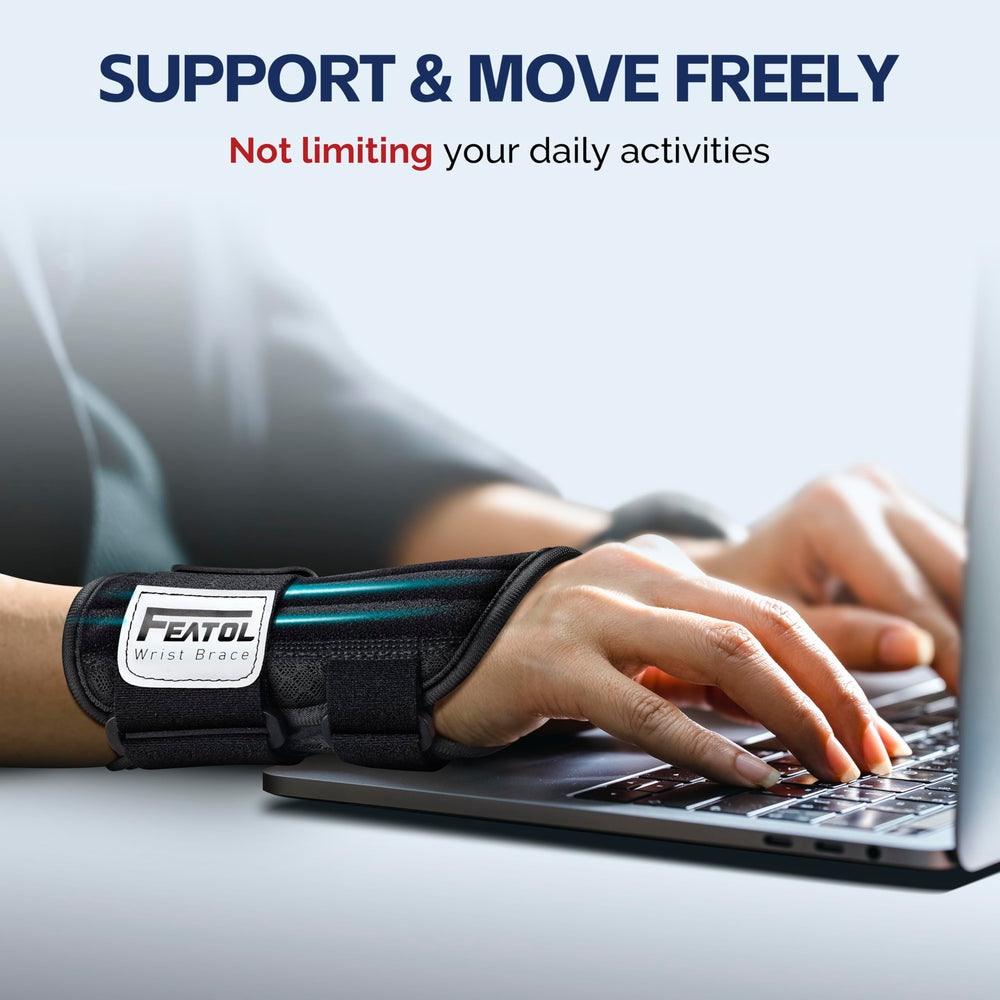FEATOL ergonomic design provides secure, comfortable wrist alignment