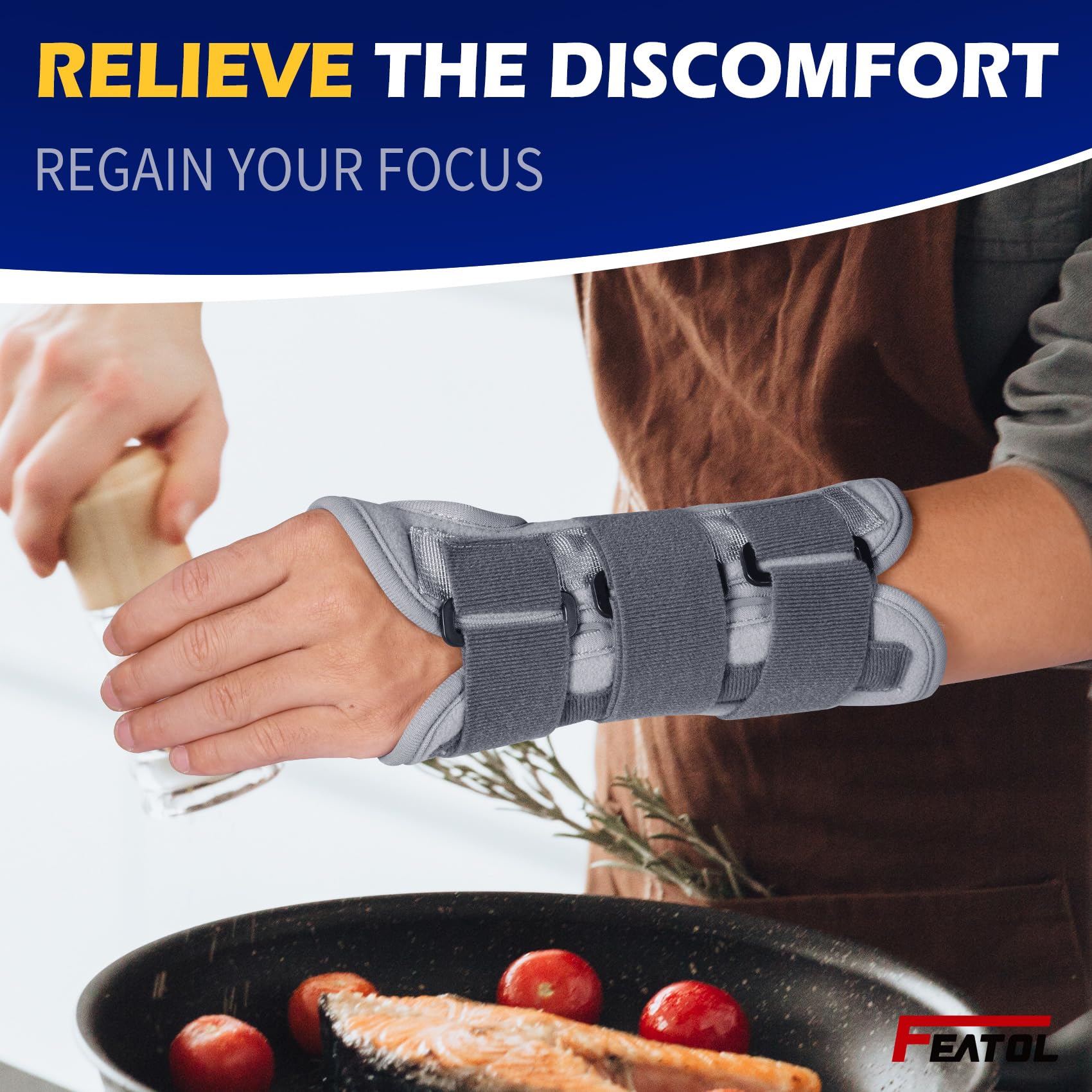 FEATOL night-use wrist brace offers gentle, comfortable sleep-time support