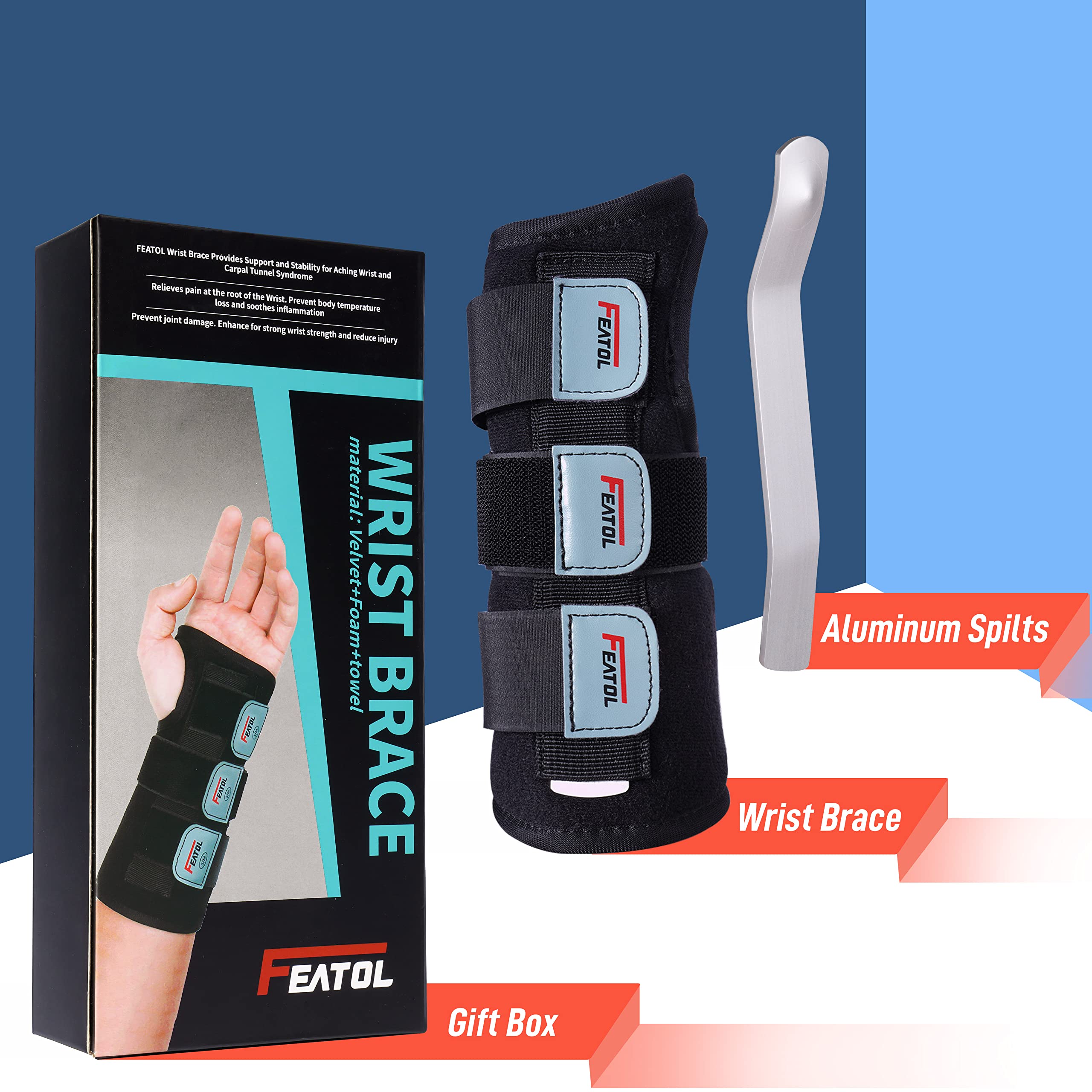 FEATOL wrist brace on hand shows wearing during daily tasks
