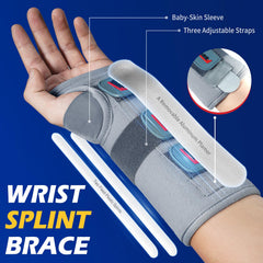 FEATOL wrist splint with removable aluminum splint provides stable, adjustable support