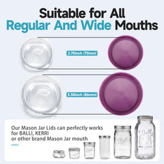 FEBABACI regular-mouth mason lids 8-pack with silicone rings for a secure seal.
