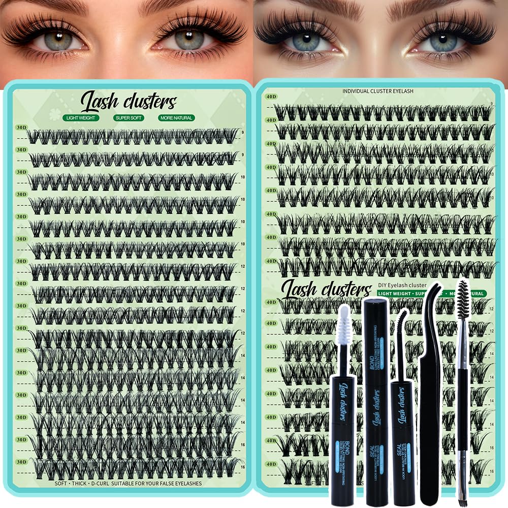 FebFeb lash clusters kit with 640pcs for easy at-home lash styling.