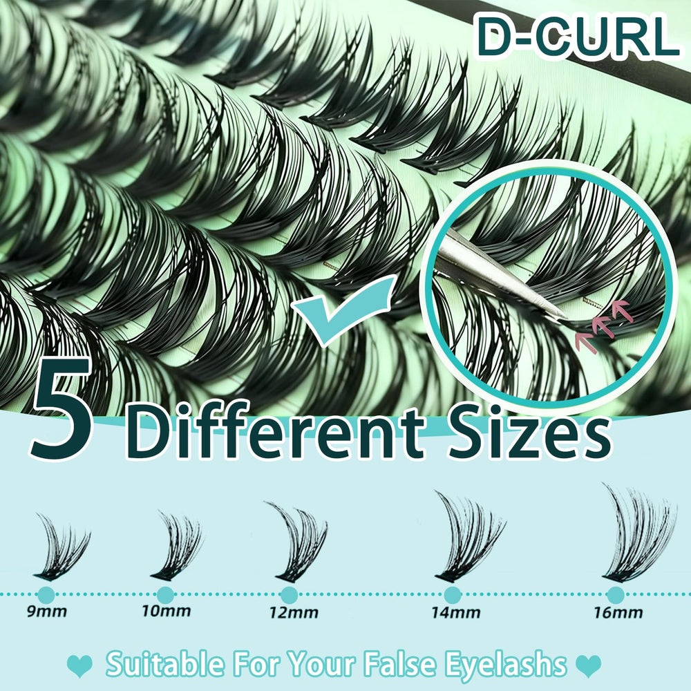 FebFeb precision tweezers place clusters accurately for natural look.