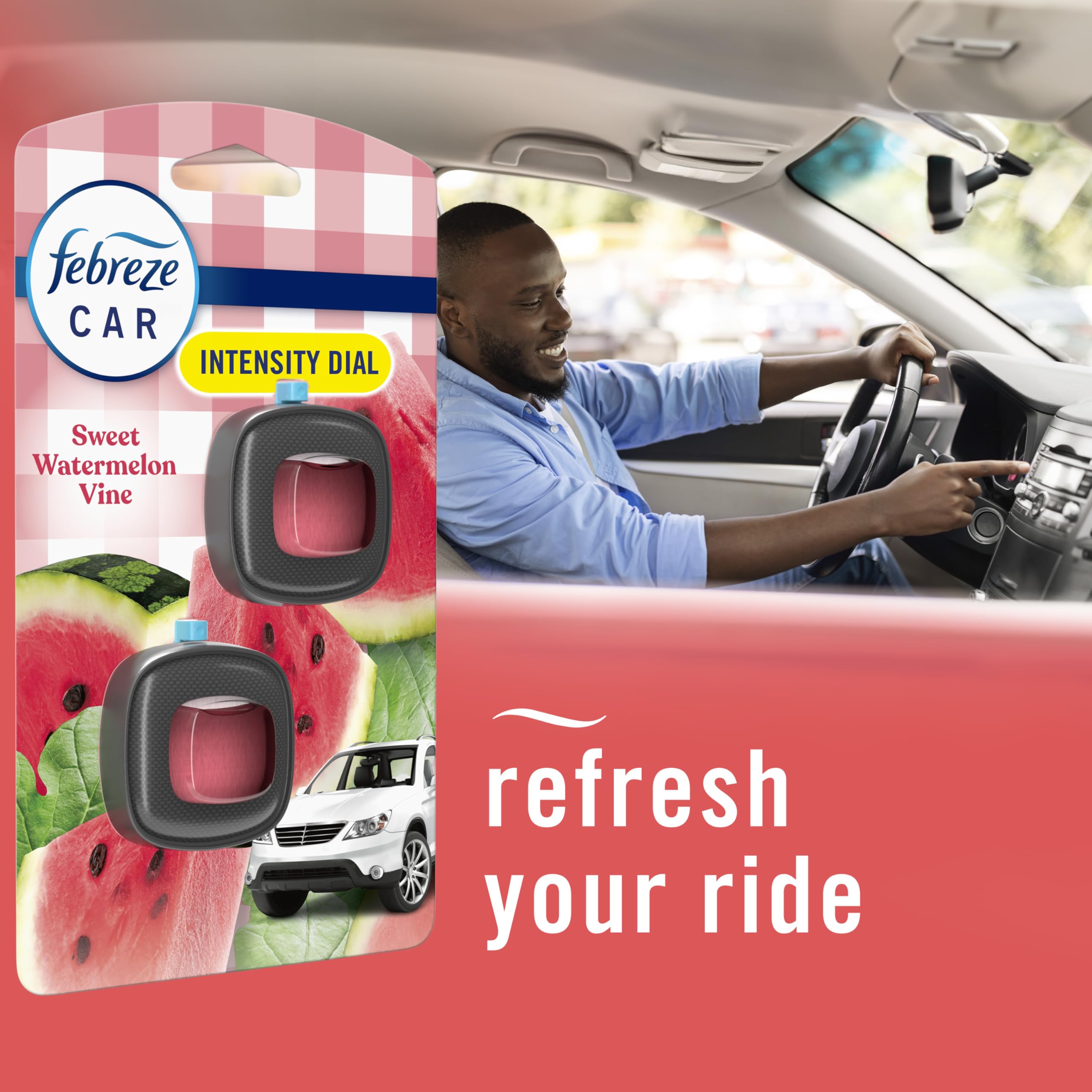 Febreze adjustable scent level for subtle to strong fragrance.