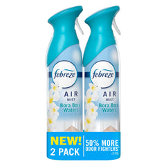 Febreze Air Mist Bora Bora Waters bottle for quick room refreshment.