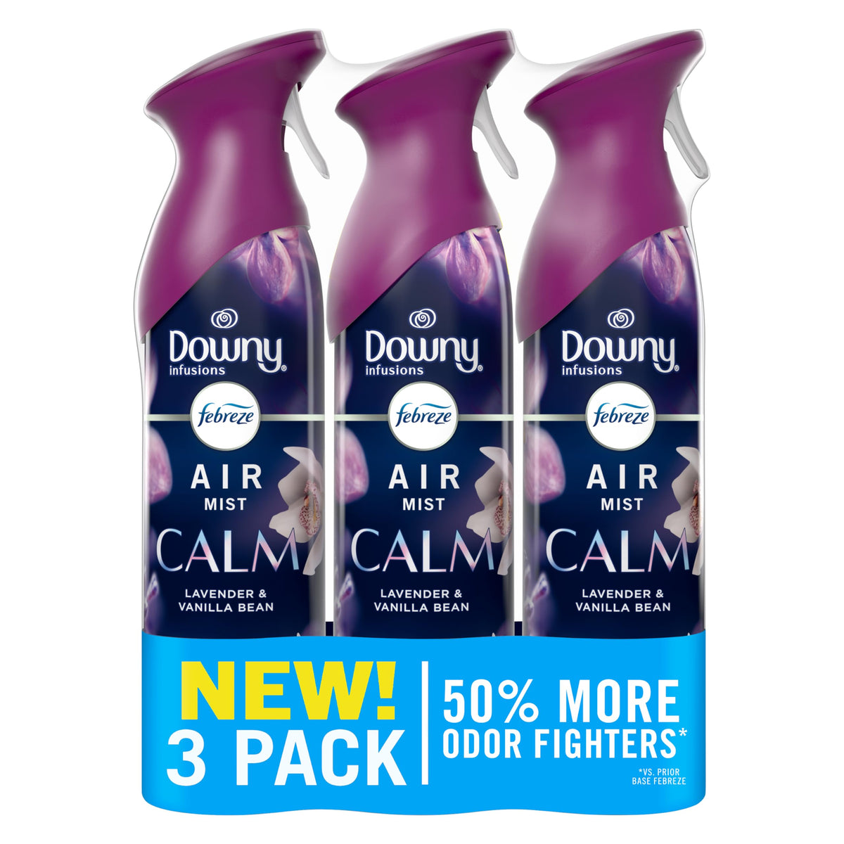 Febreze Air Mist Downy Calm bottle releasing soothing aroma to refresh any room.