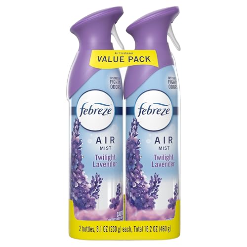 Febreze Air Mist Twilight Lavender bottle with easy-pump nozzle
