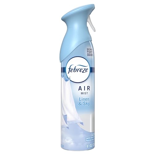 Febreze Air Mist Linen & Sky spray by the entryway for quick fragrance boost