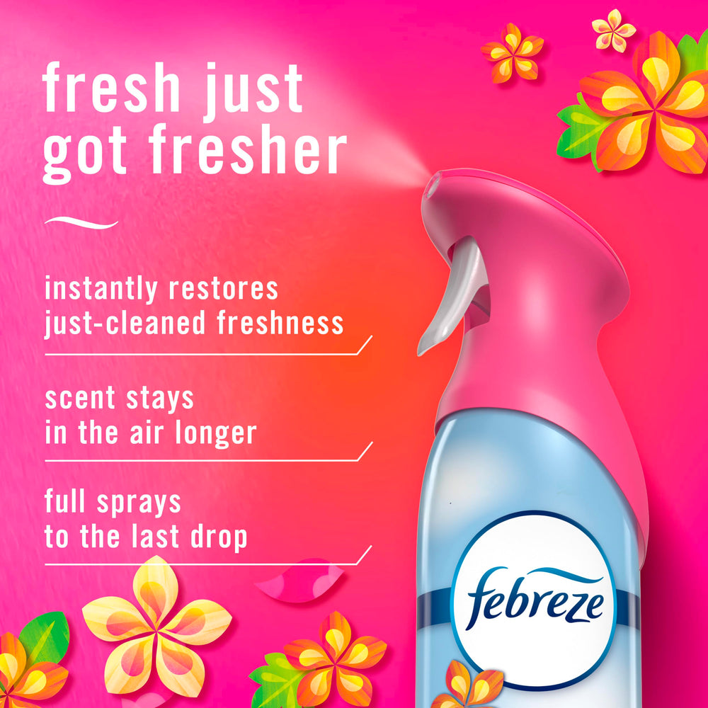 Febreze Air Mist fine mist spreads quickly to refresh rooms.