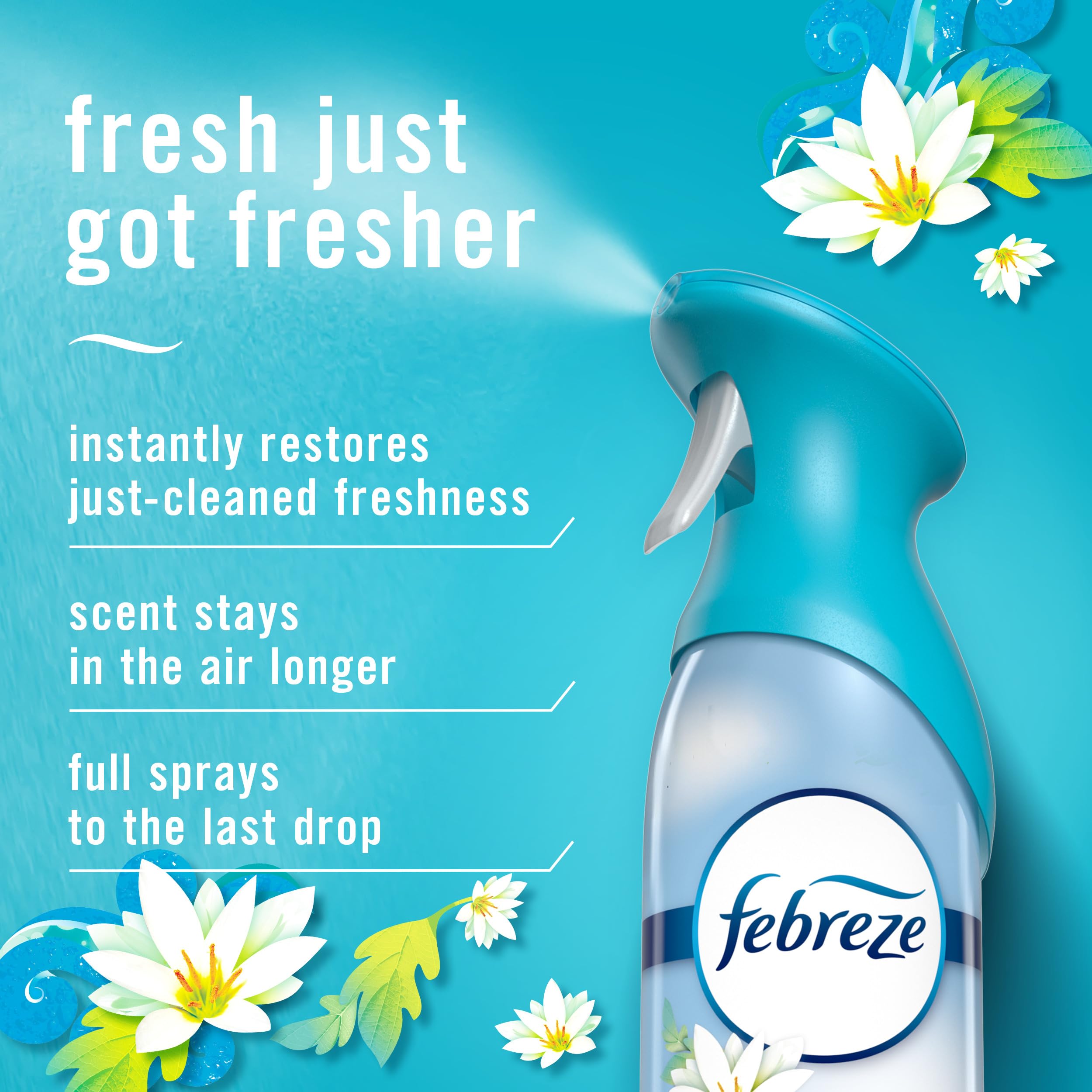 Spray action from Febreze Air Mist spreads bright tropical fragrance in kitchen
