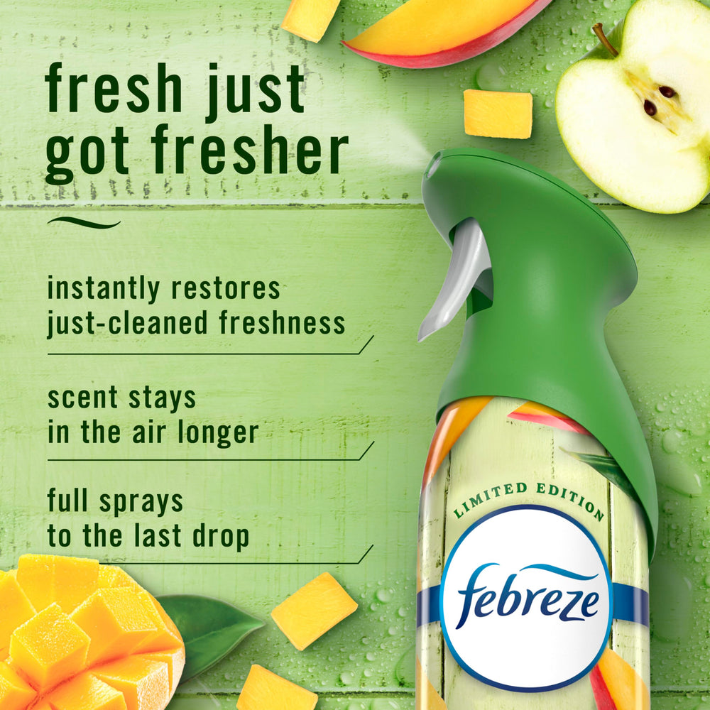 Febreze Air Mist Juicy Summer Peaches bottle delivers orchard-fresh aroma