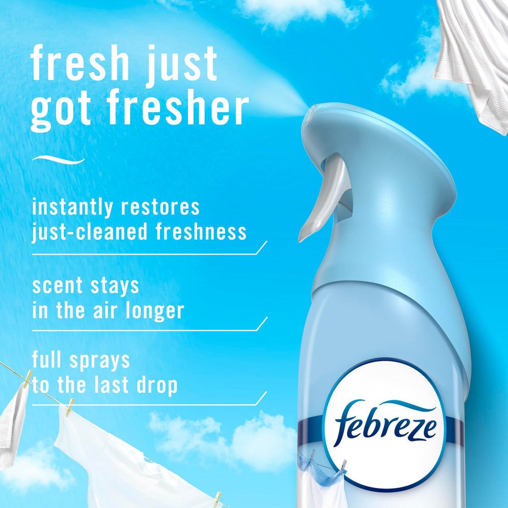 Febreze Air Mist Linen & Sky nozzle spraying to freshen kitchens after cooking